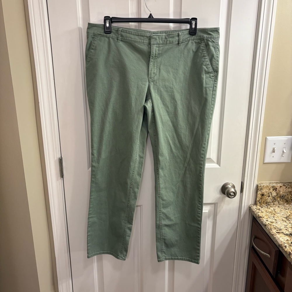 TALL LOFT Women's Marisa Green Straight Leg Pants 16 Tall